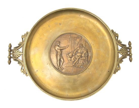 A Continental Gilt Bronze Tazza