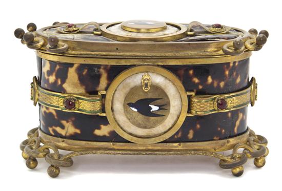 A Continental Gilt Metal Enameled