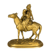 A CONTINENTAL GILT METAL FIGUR