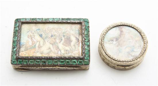* A Continental Gilt Silver Compact