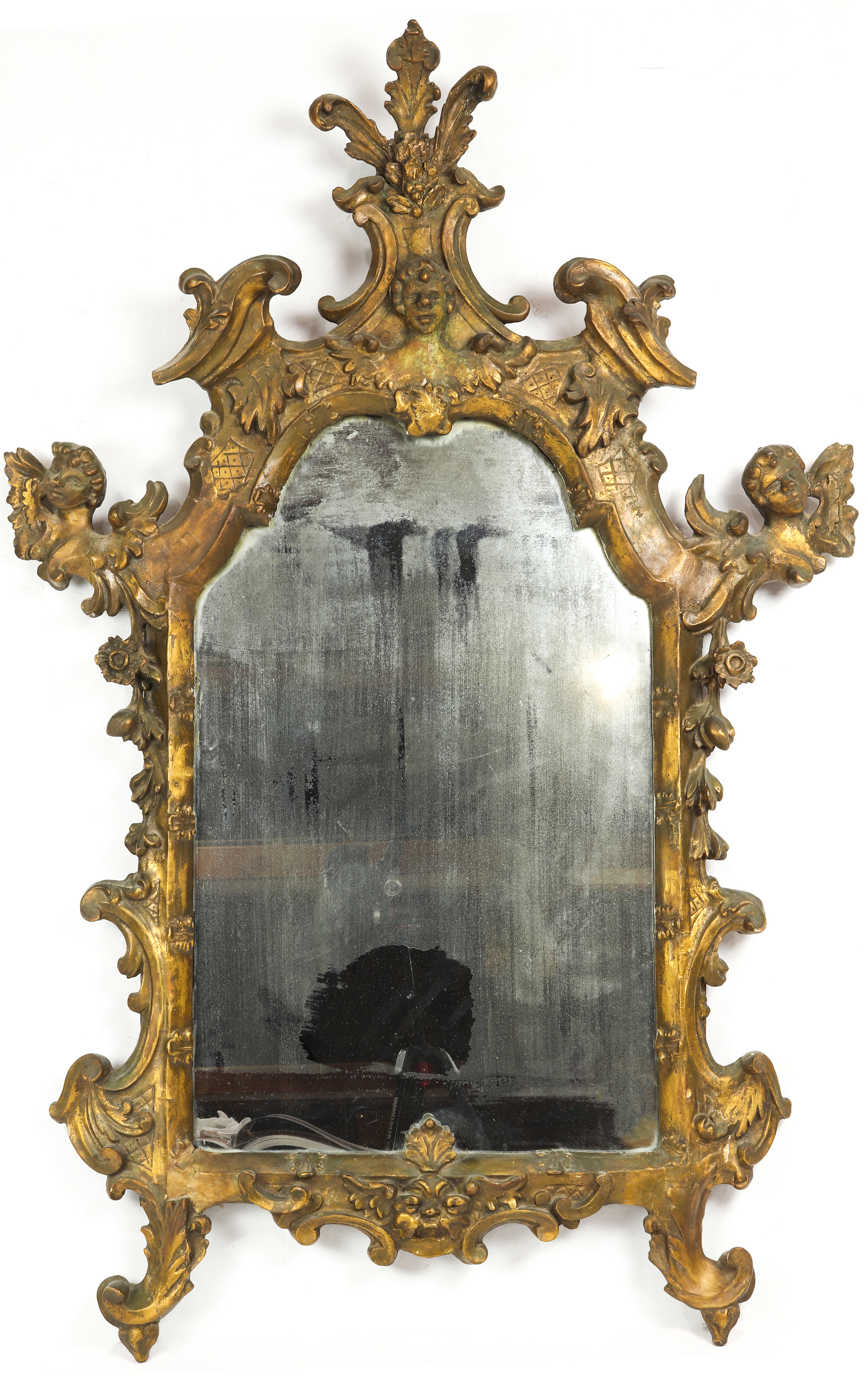 A CONTINENTAL GILTWOOD CARVED