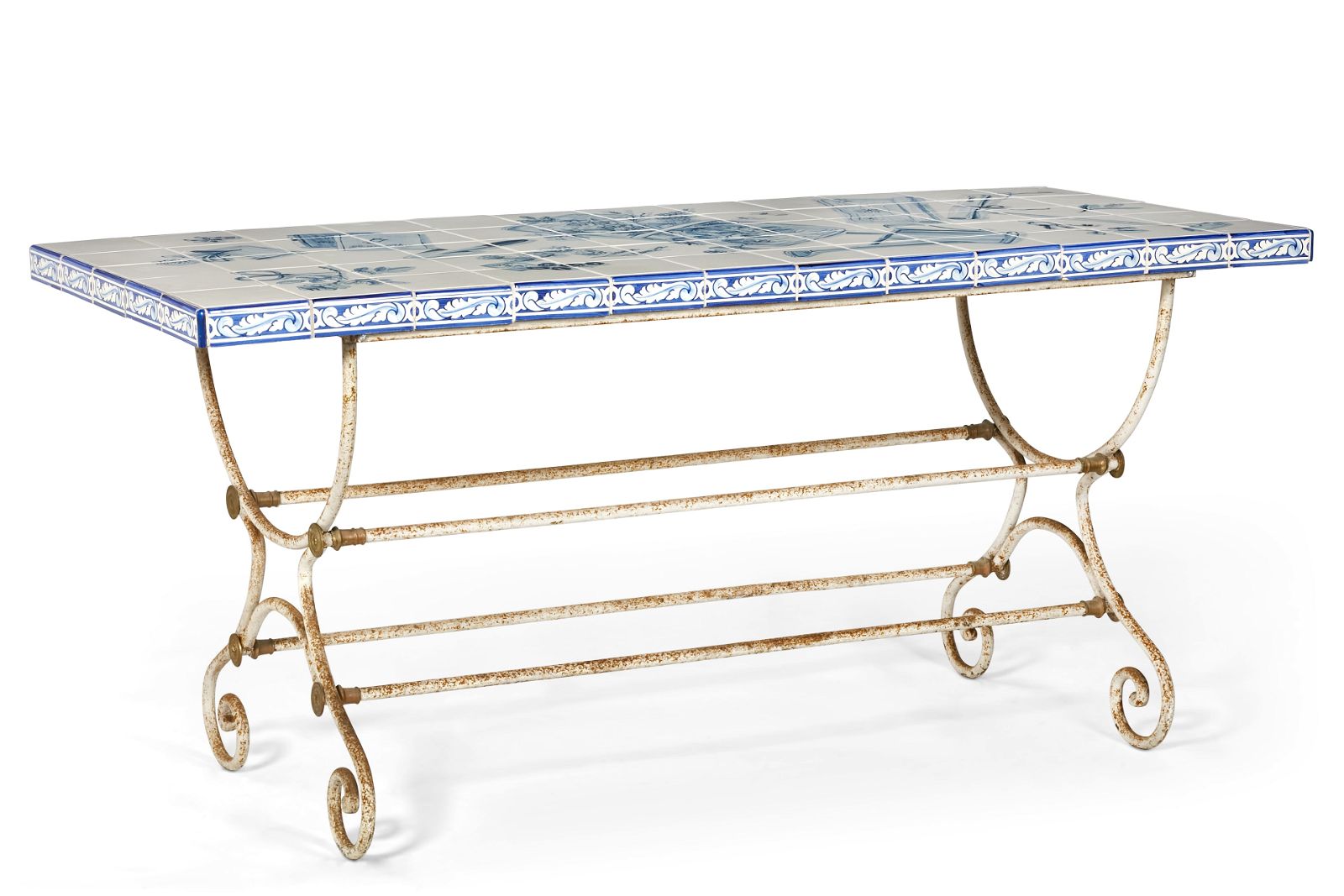 A CONTINENTAL IRON AND CERAMIC TILE