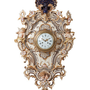 A Continental Majolica Wall Clock