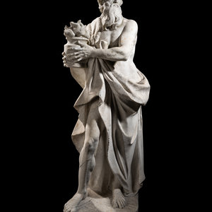 A Continental Marble Figure of Zeus