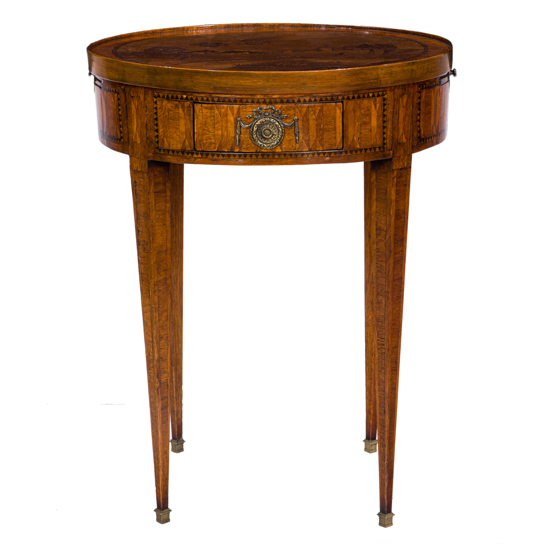 A CONTINENTAL MARQUETRY DECORATED