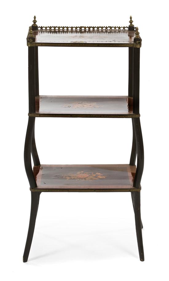 A Continental Marquetry Etagere