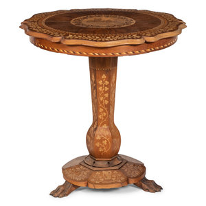 A Continental Marquetry Table on