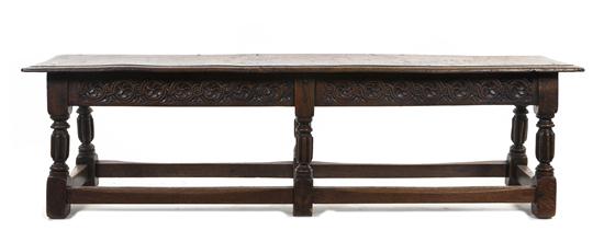 *A Continental Oak Bench having a