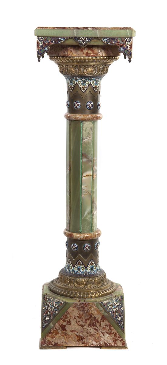 A Continental Onyx Champleve and