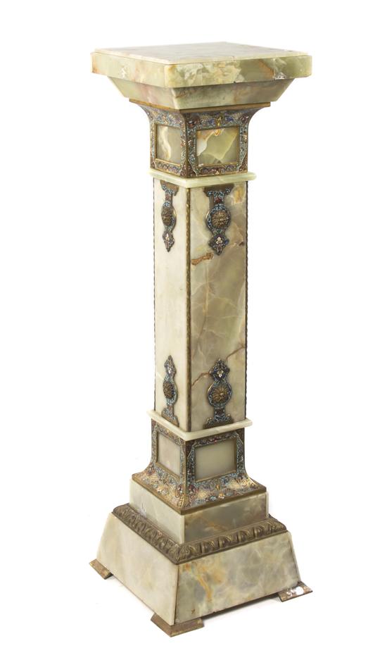 A Continental Onyx Gilt Bronze