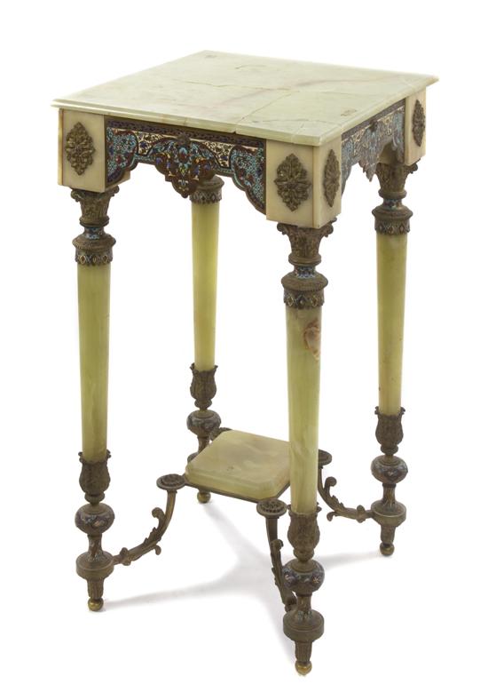 A Continental Onyx Gilt Bronze