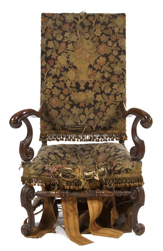 A Continental Open Armchair