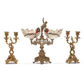 A CONTINENTAL ORMOLU MAJOLICA