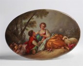 A CONTINENTAL OVAL PORCELAIN P