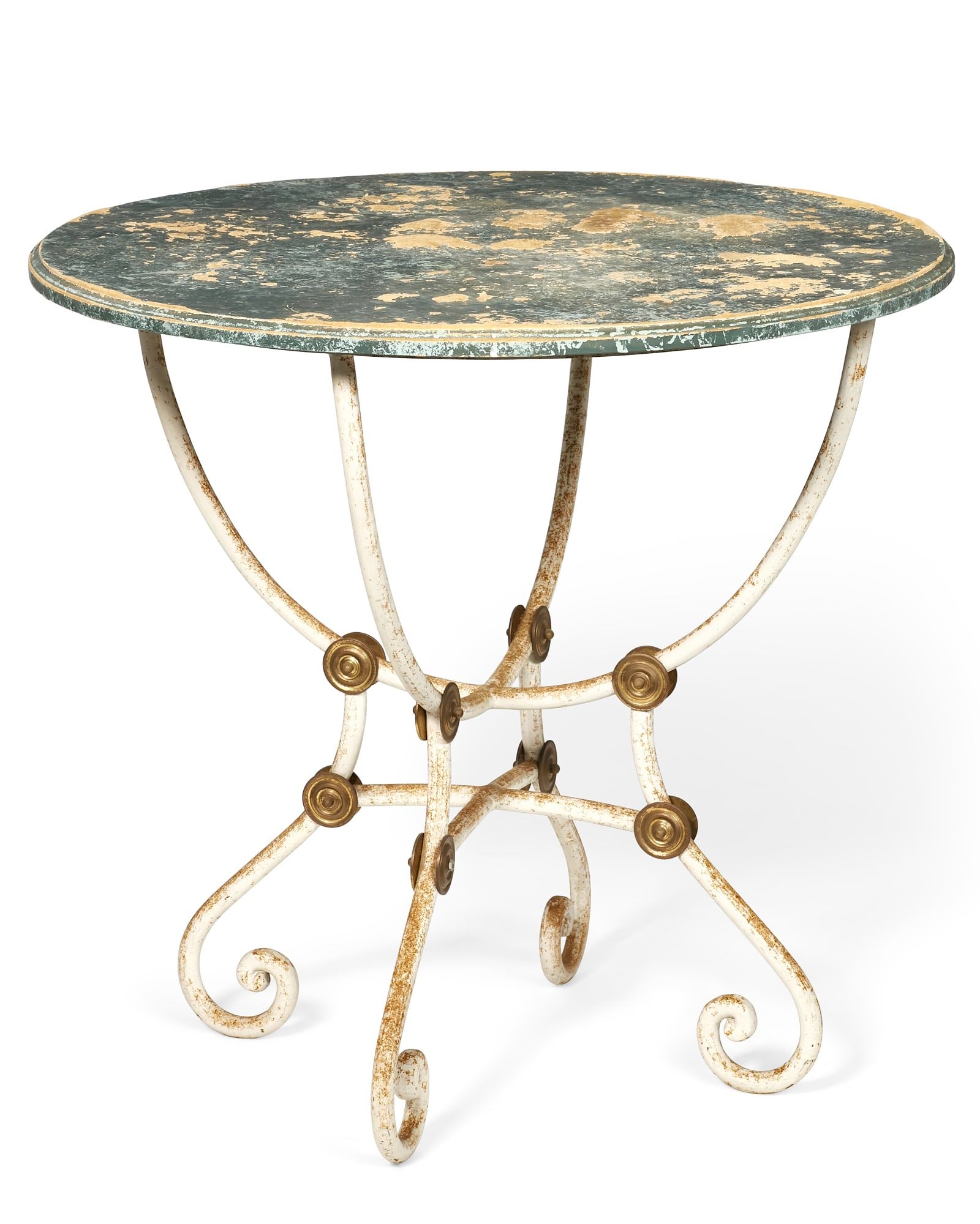 A CONTINENTAL PAINTED IRON CIRCULAR