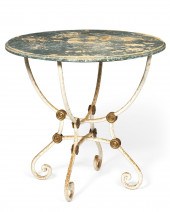 A CONTINENTAL PAINTED IRON CIR
