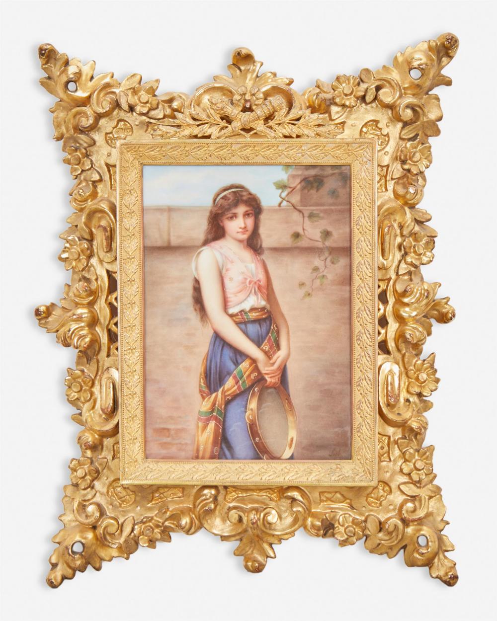 A CONTINENTAL PAINTED PORCELAIN