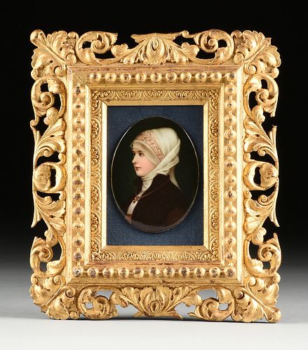 A CONTINENTAL PAINTED PORCELAIN