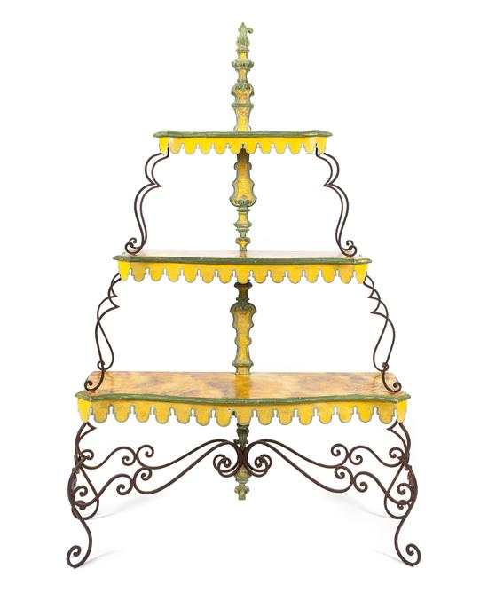 A Continental Painted Wood and