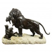 A CONTINENTAL PATINATED BRONZE