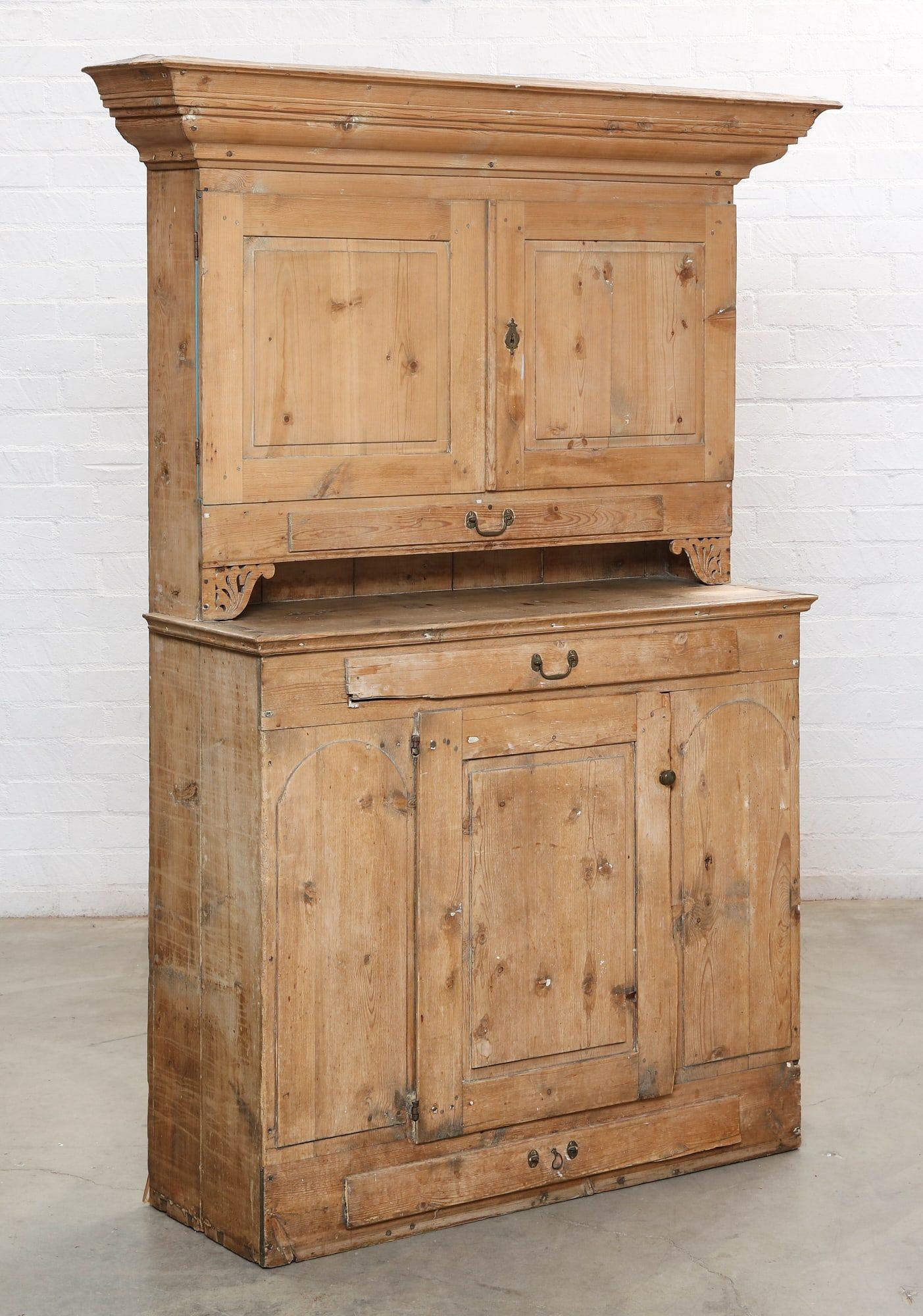 A CONTINENTAL PINE HUTCH,