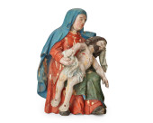 A CONTINENTAL POLYCHROME WOOD