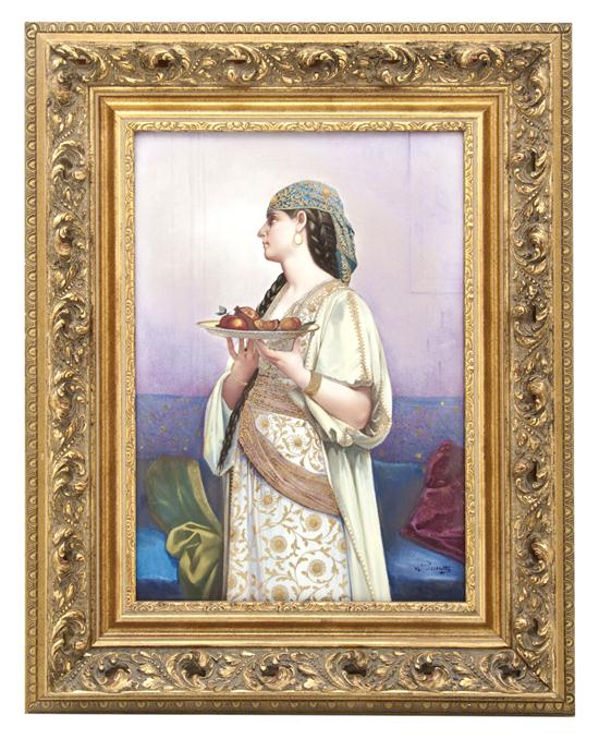 A Continental Porcelain Plaque 19th