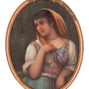 A Continental Porcelain Plaque 19th