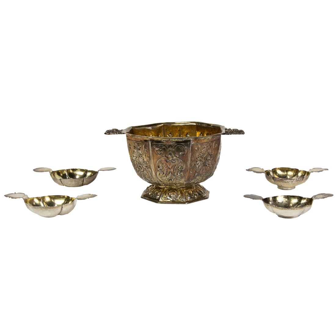 A CONTINENTAL ROCOCO SILVER GILT