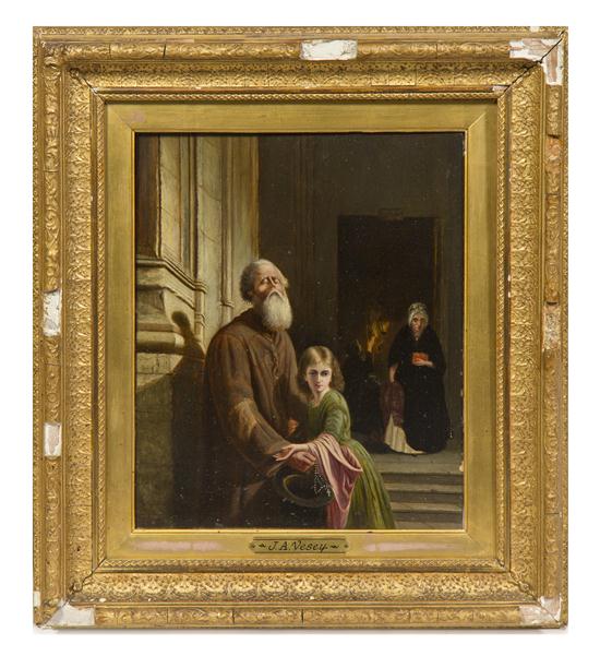 A Continental School Oil on Panel