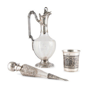A Continental Silver Decanter,