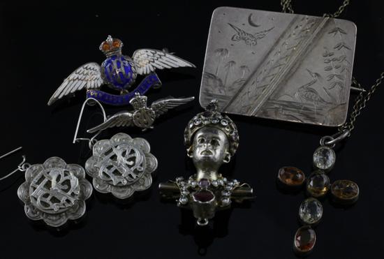 A Continental silver gilt and