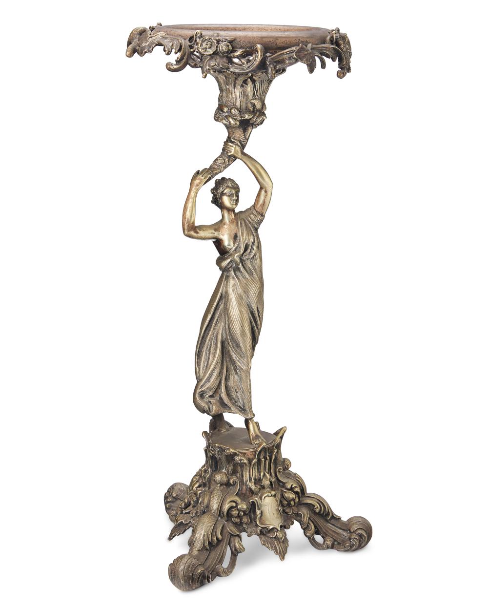 A CONTINENTAL SILVERED BRONZE