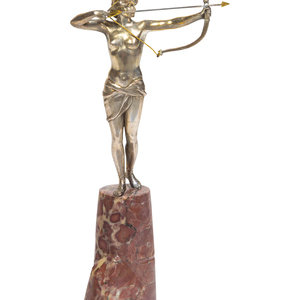 A Continental Silvered Metal Figure