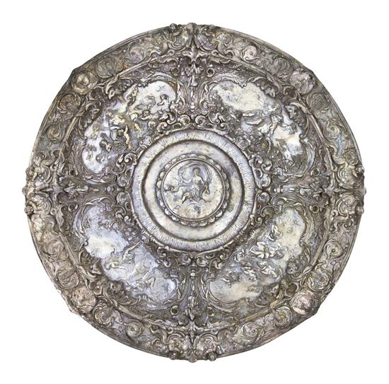 A Continental Silvered Metal Relief