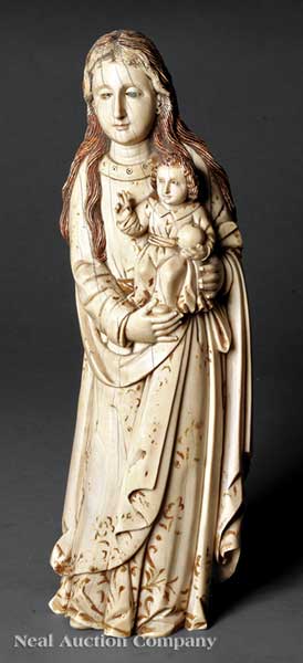 A Continental Stained and Gilt