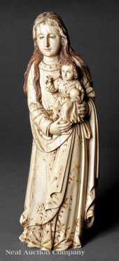A Continental Stained and Gilt