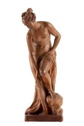 A CONTINENTAL TERRACOTTA FIGUR