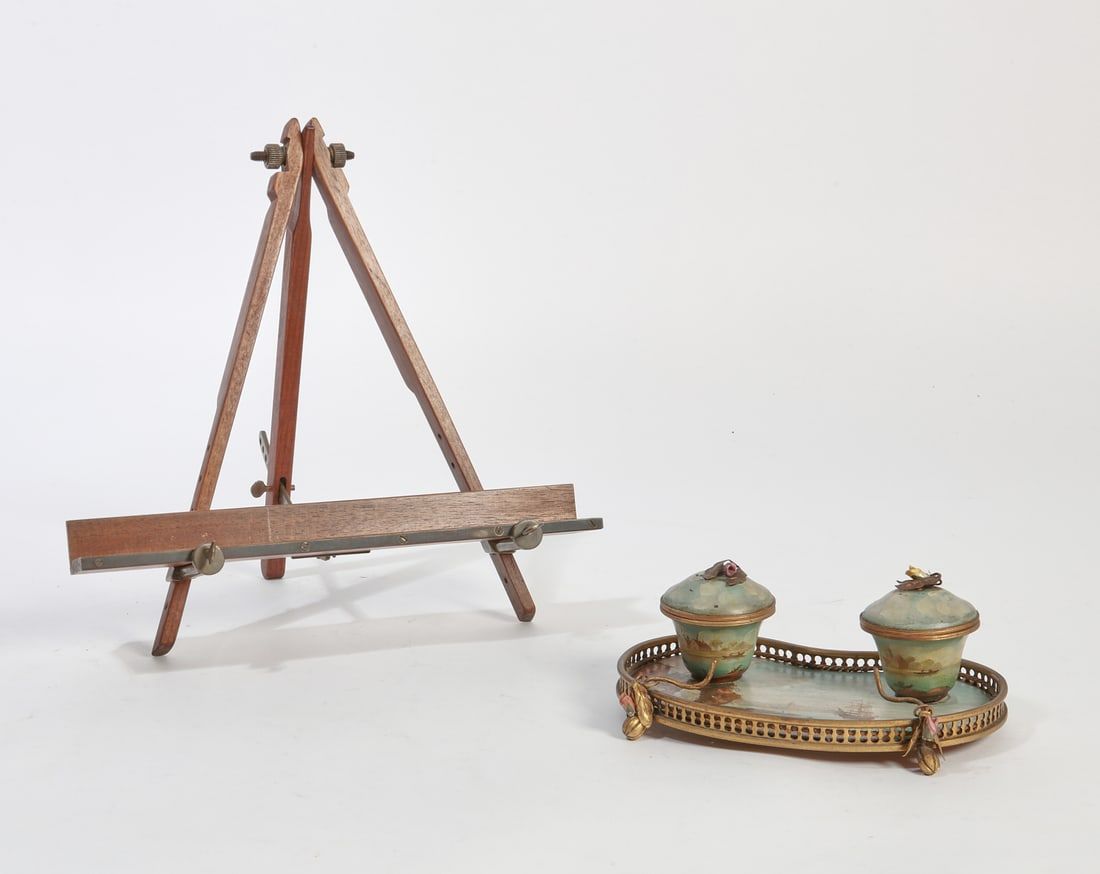 A CONTINENTAL TOLE WRITING STAND