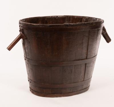 A coopered log box with rustic