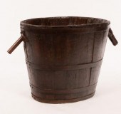 A coopered log box with rustic