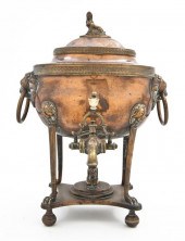 A Copper and Brass Kettle on S