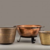 A Copper and Wrought Iron Bowl