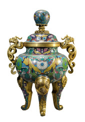 A COPPER-BODY CLOISONNé ENAMEL