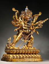 A COPPER-GILT VAJRA WITH VICTO