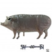 A COPPER PIG WEATHER VANE BY J
