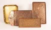 A copper tray by W H Mawson, e