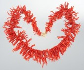 A Coral Branch Necklace 14k ye