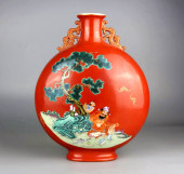 A CORAL-RED AND FAMILLE ROSE '
