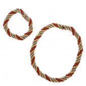A CORAL, SEED PEARL AND FOURTE